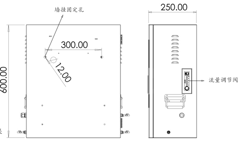 二次供水水質在線監(jiān)測系統(tǒng)側視圖